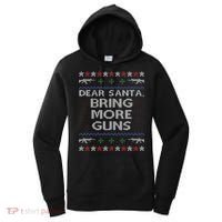 Dear Santa Bring More Guns Ugly Christmas Sweater Funny Gun Women's Hoodie thumb 0