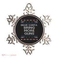 Dear Santa Bring More Guns Ugly Christmas Sweater Funny Gun Ornament thumb 0