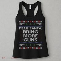 Dear Santa Bring More Guns Ugly Christmas Sweater Funny Gun Women's Tank Top thumb 3