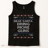 Dear Santa Bring More Guns Ugly Christmas Sweater Funny Gun Tank Top thumb 2