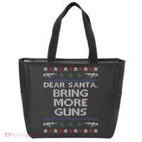 Dear Santa Bring More Guns Ugly Christmas Sweater Funny Gun Tote Bag thumb 0