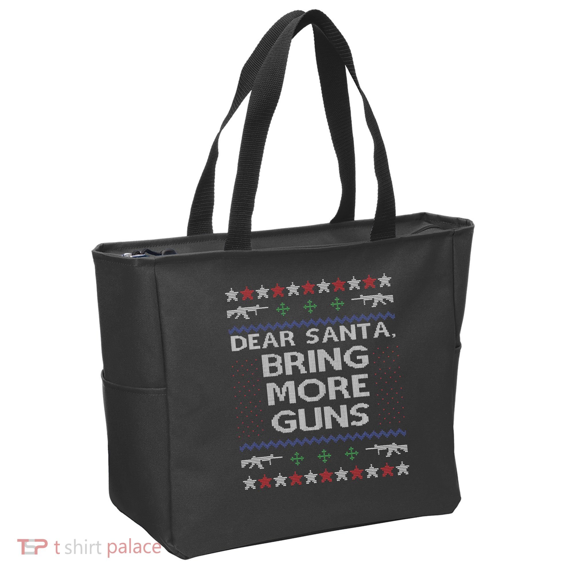 Dear Santa Bring More Guns Ugly Christmas Sweater Funny Gun Tote Bag