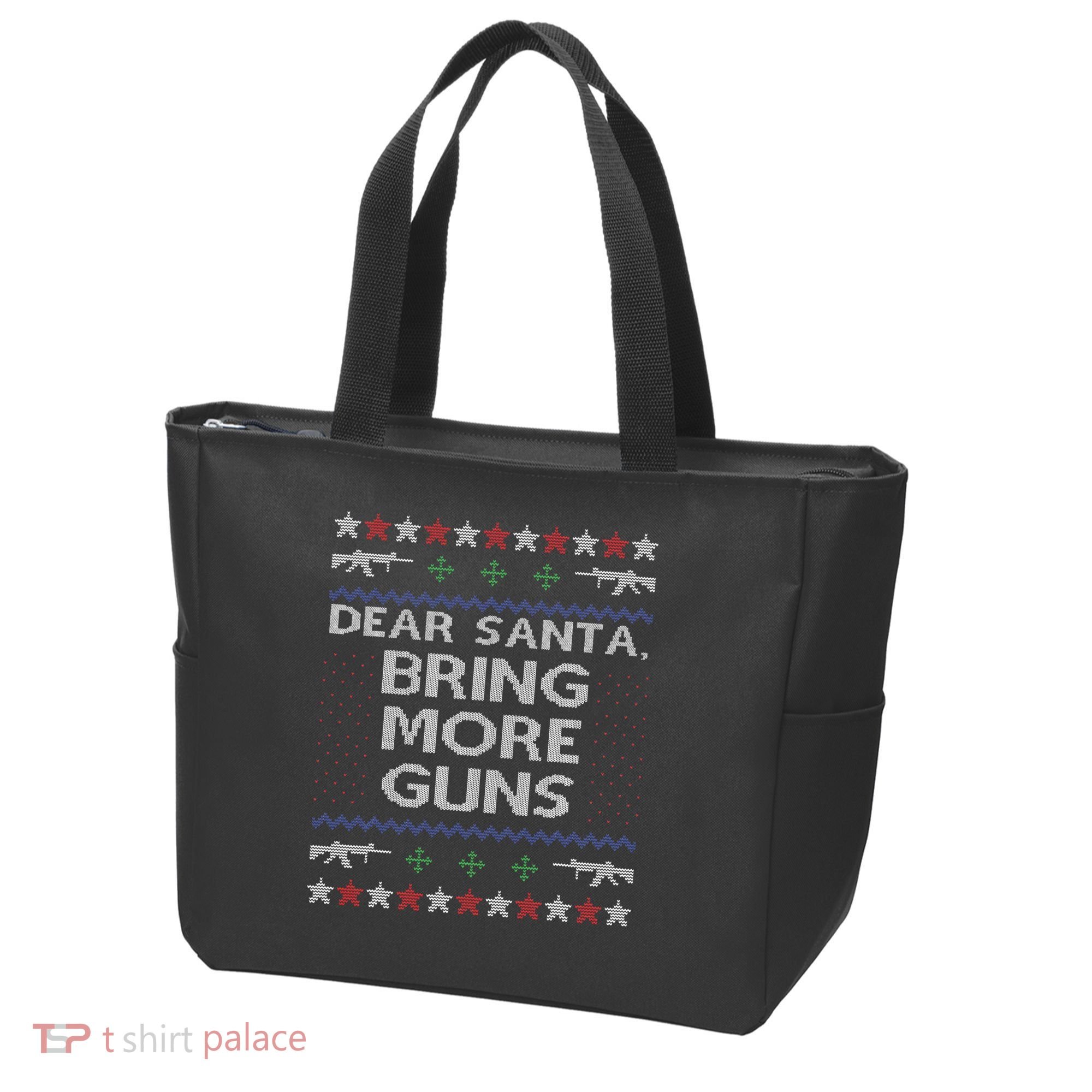Dear Santa Bring More Guns Ugly Christmas Sweater Funny Gun Tote Bag