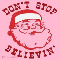 Don't Stop Believin Santa Christmas Gift Coaster thumb 2