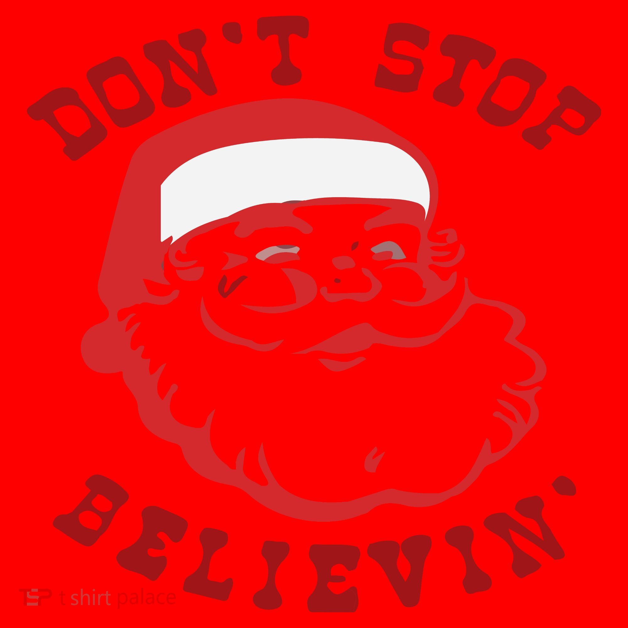 Don't Stop Believin Santa Christmas Gift Santa Hat