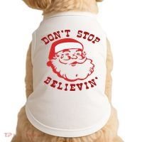 Don't Stop Believin Santa Christmas Gift Doggie Tank thumb 0