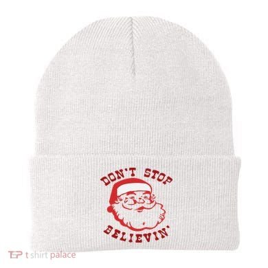 Don't Stop Believin Santa Christmas Gift Beanie
