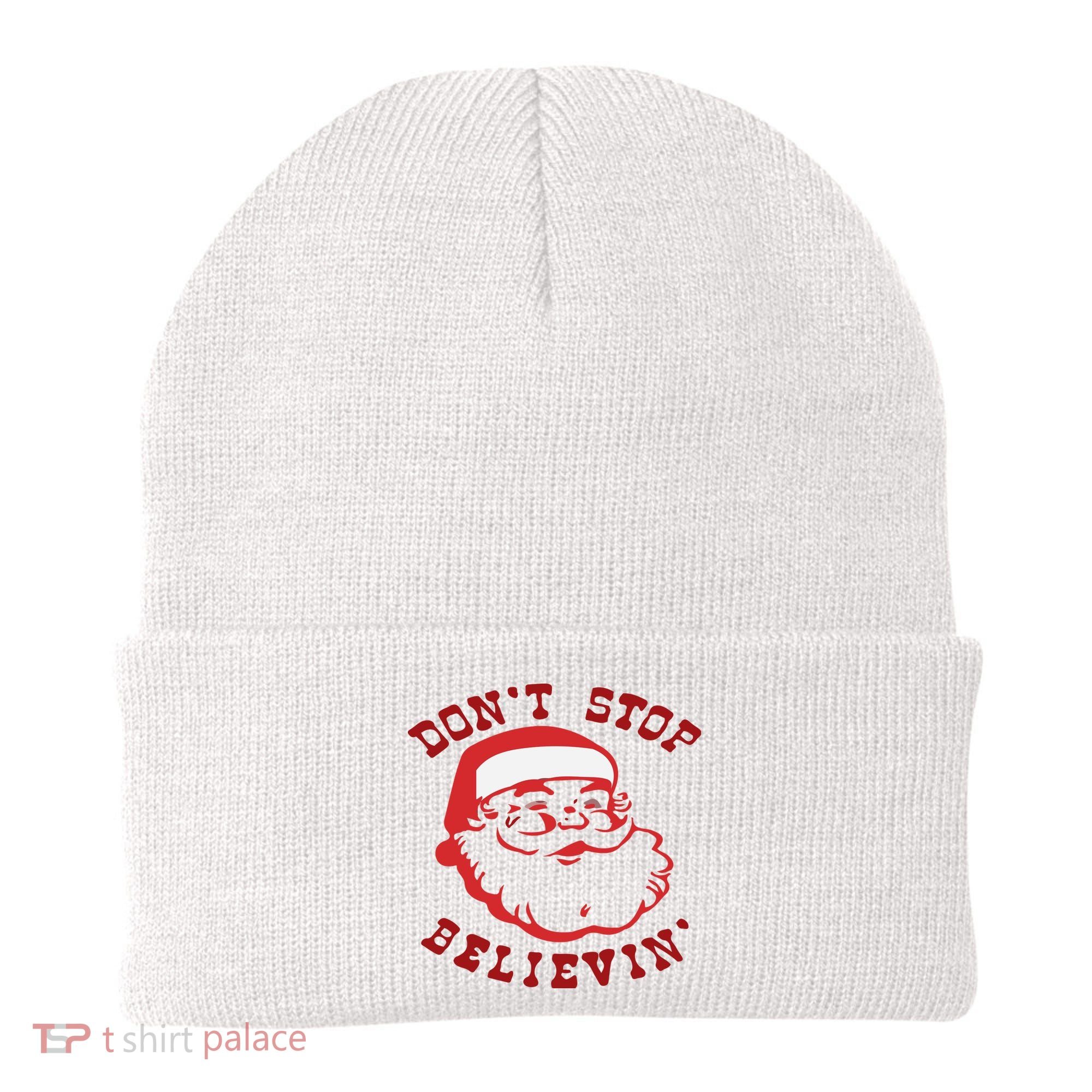 Don't Stop Believin Santa Christmas Gift Beanie
