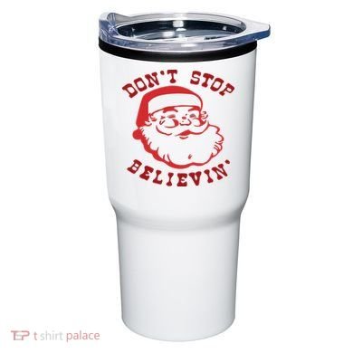 Don't Stop Believin Santa Christmas Gift Tumbler