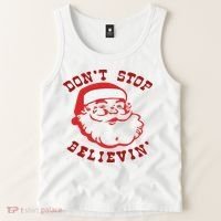 Don't Stop Believin Santa Christmas Gift Tank Top thumb 2