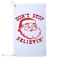Don't Stop Believin Santa Christmas Gift Golf Towel thumb 0