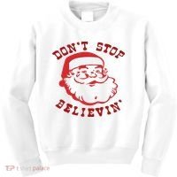 Don't Stop Believin Santa Christmas Gift Kids Sweatshirt thumb 0
