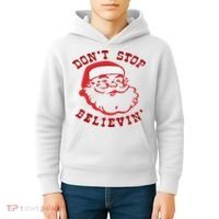 Don't Stop Believin Santa Christmas Gift Kids Hoodie thumb 4