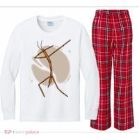 Dabbing Stick Bug Kids Long Sleeve Plaid Pajama Set thumb 0