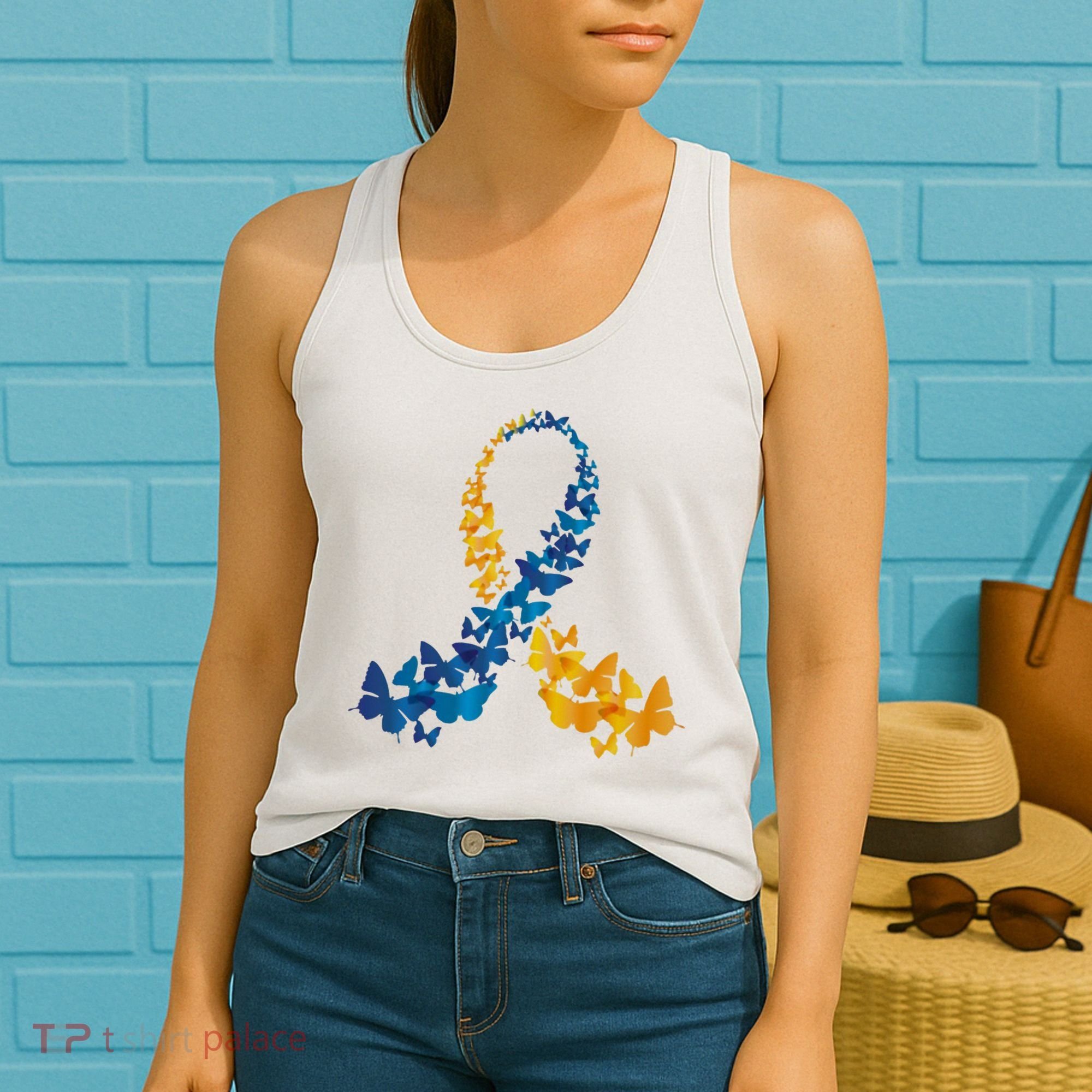 Down Syndrome Butterfly Awareness Women's Tank Top