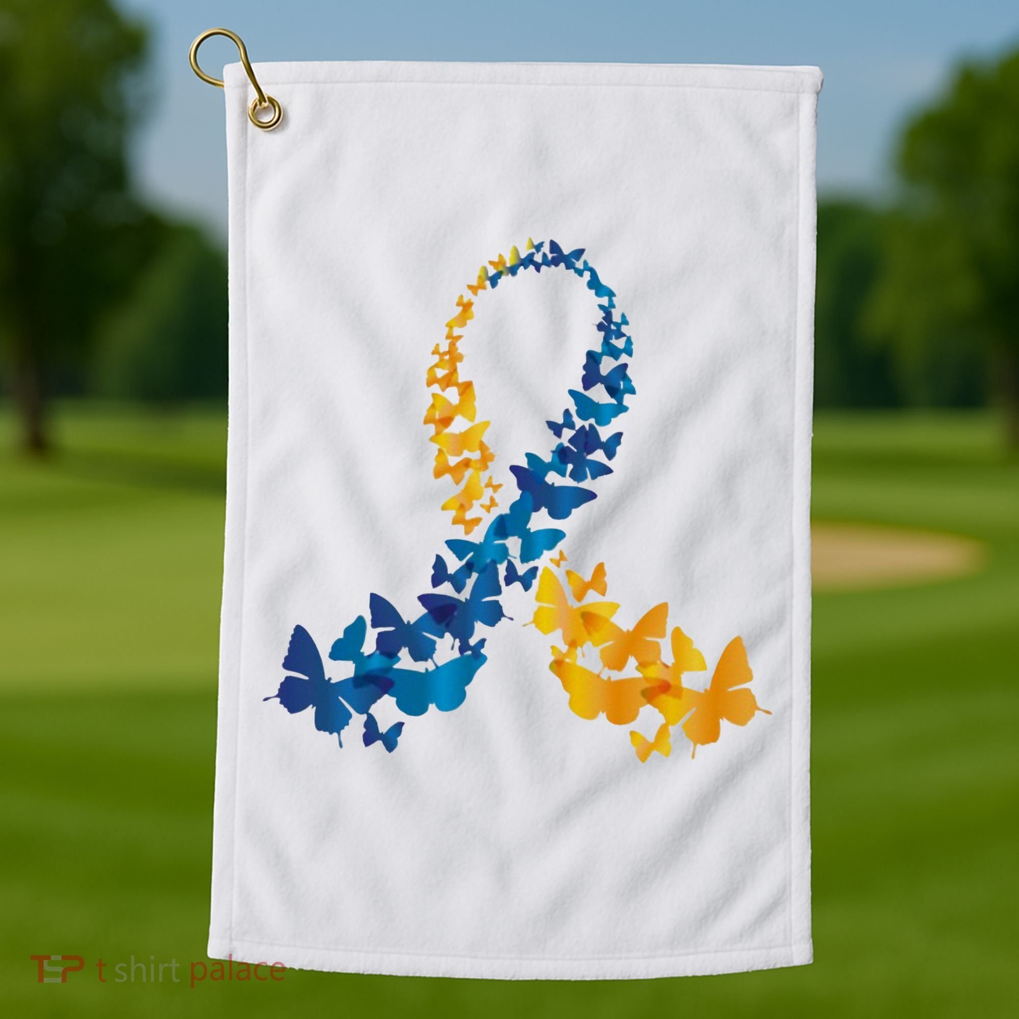 Down Syndrome Butterfly Awareness Golf Towel