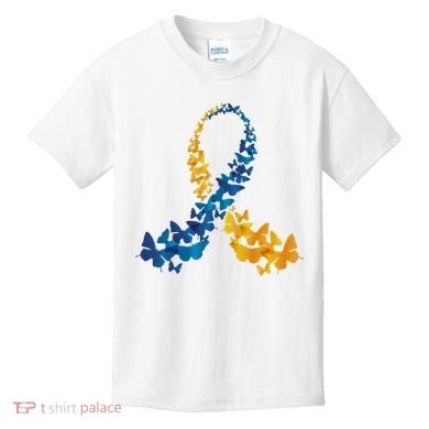 Down Syndrome Butterfly Awareness Kids T-Shirt