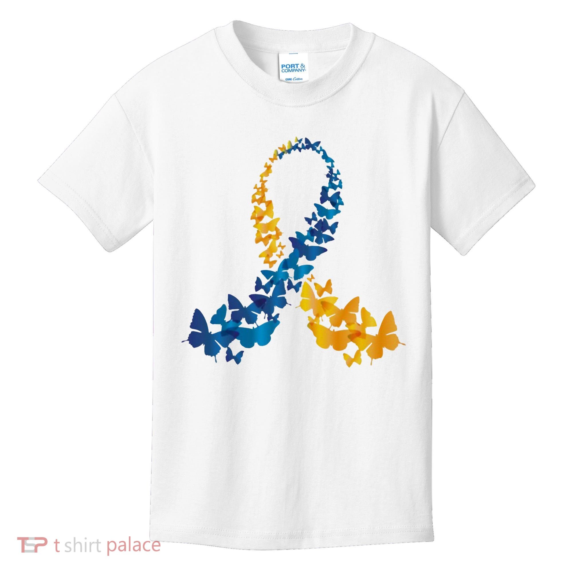 Down Syndrome Butterfly Awareness Kids T-Shirt