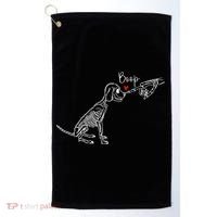Dog Skeleton Boop Dog Funny Halloween Cool Gift Golf Towel thumb 0