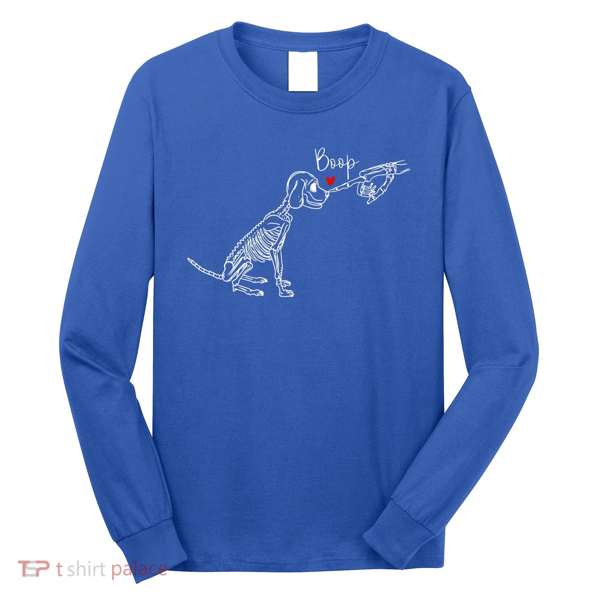 Dog Skeleton Boop Dog Funny Halloween Cool Gift Long Sleeve Shirt