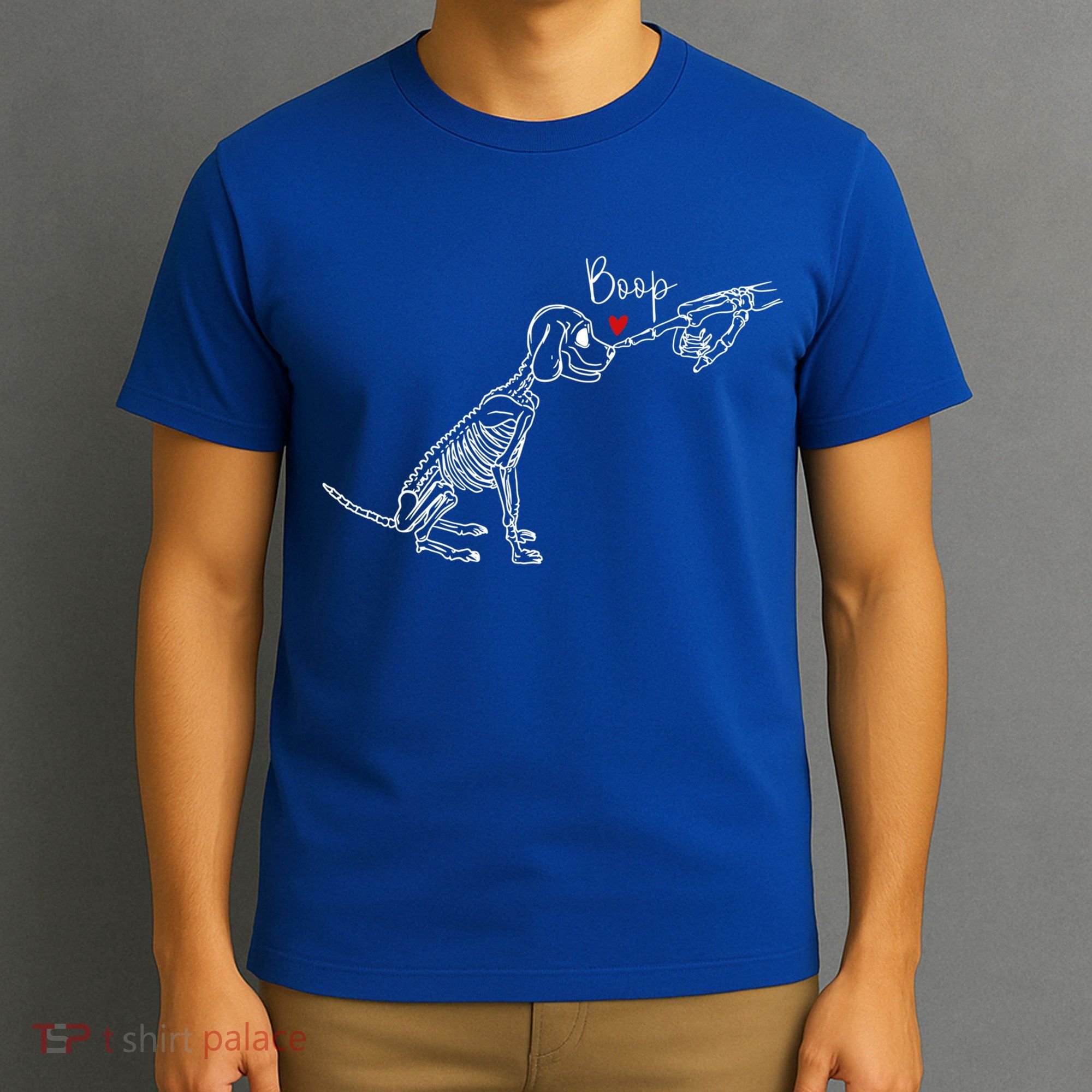 Dog Skeleton Boop Dog Funny Halloween Cool Gift T-Shirt