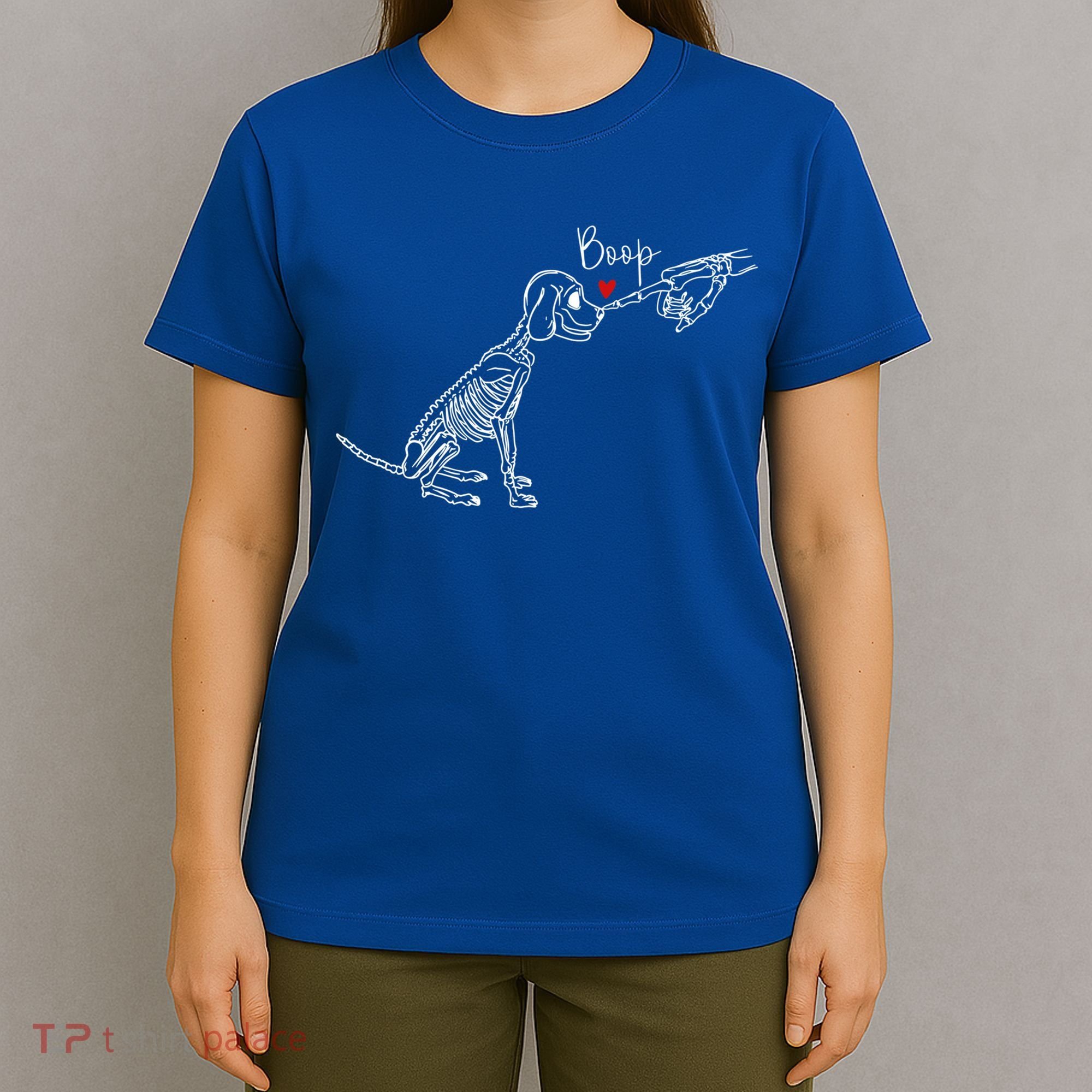 Dog Skeleton Boop Dog Funny Halloween Cool Gift T-Shirt
