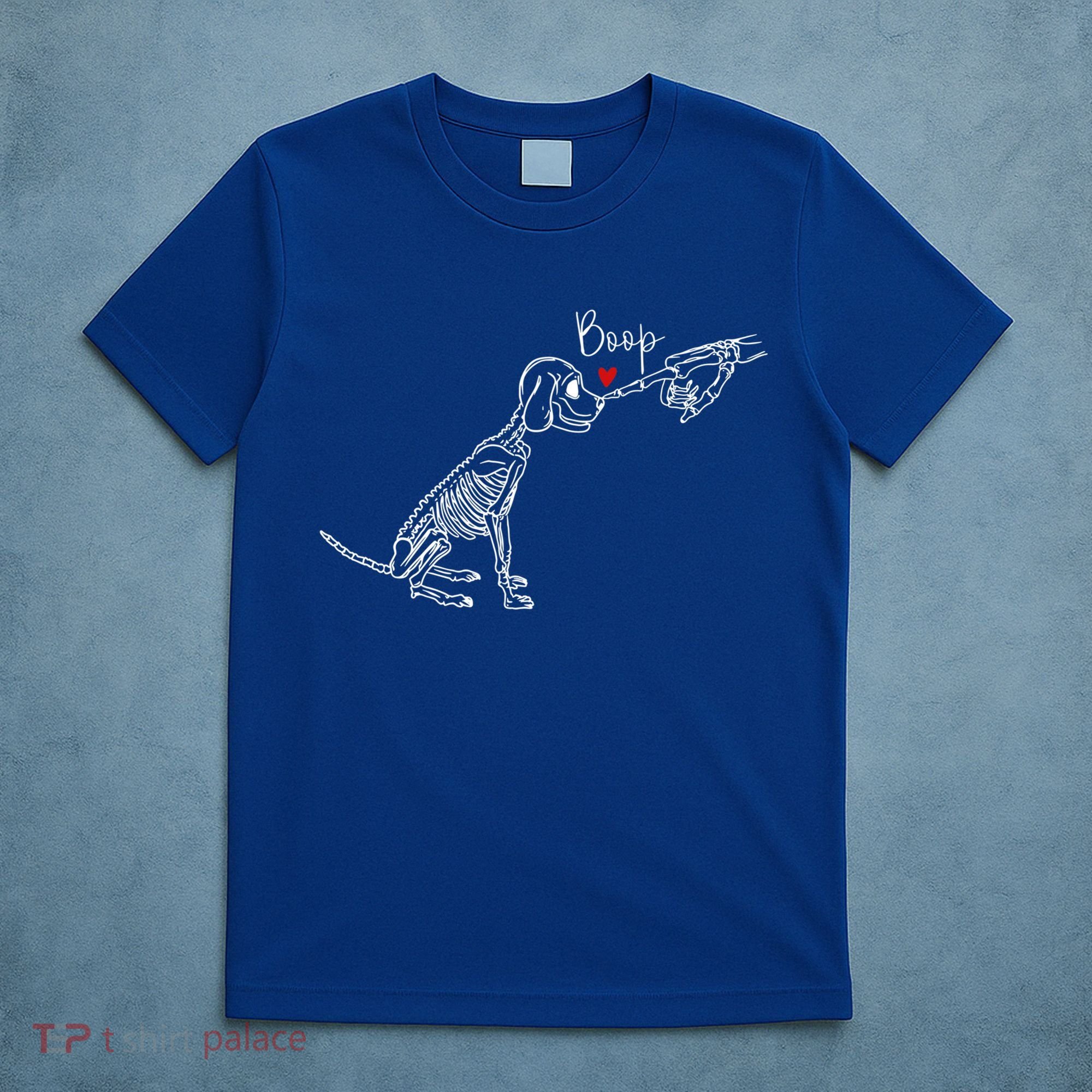 Dog Skeleton Boop Dog Funny Halloween Cool Gift T-Shirt