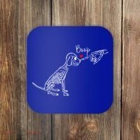 Dog Skeleton Boop Dog Funny Halloween Cool Gift Coaster thumb 0