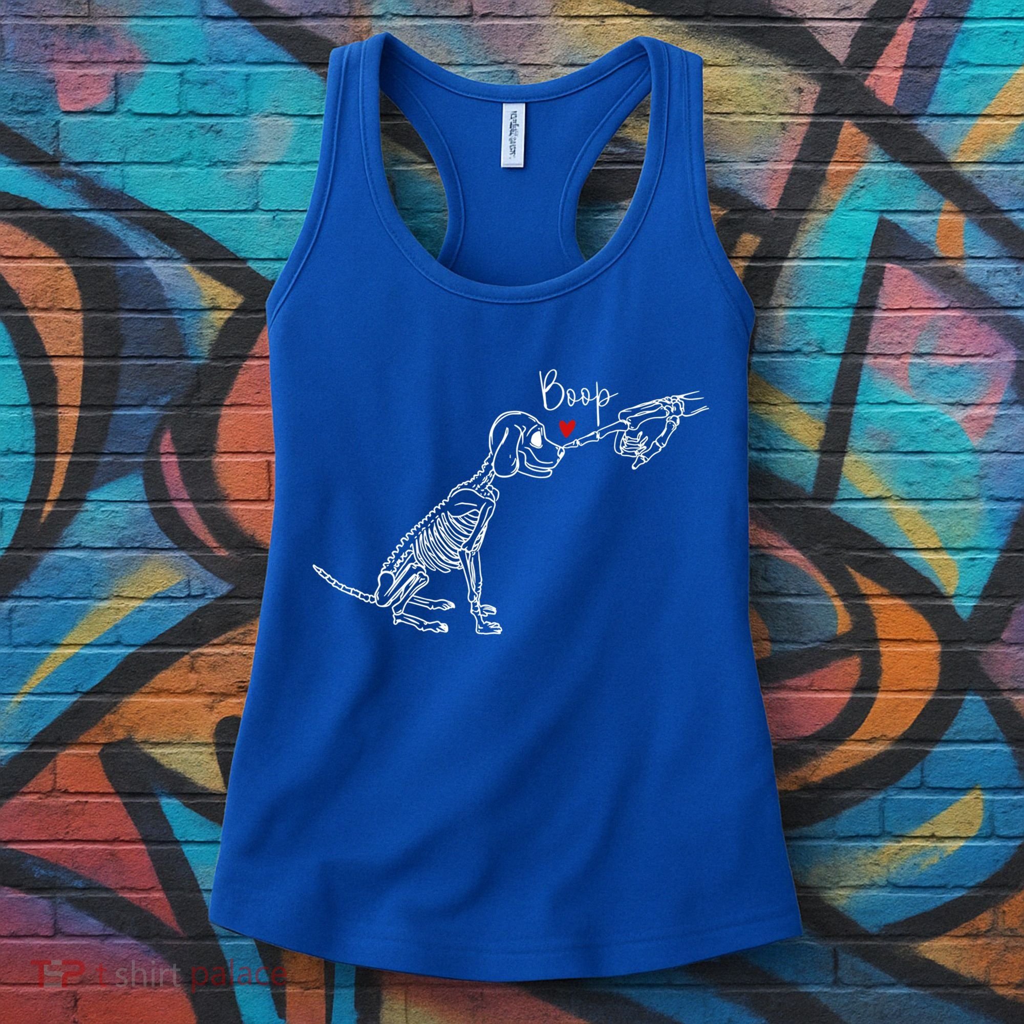 Dog Skeleton Boop Dog Funny Halloween Cool Gift Women's Tank Top