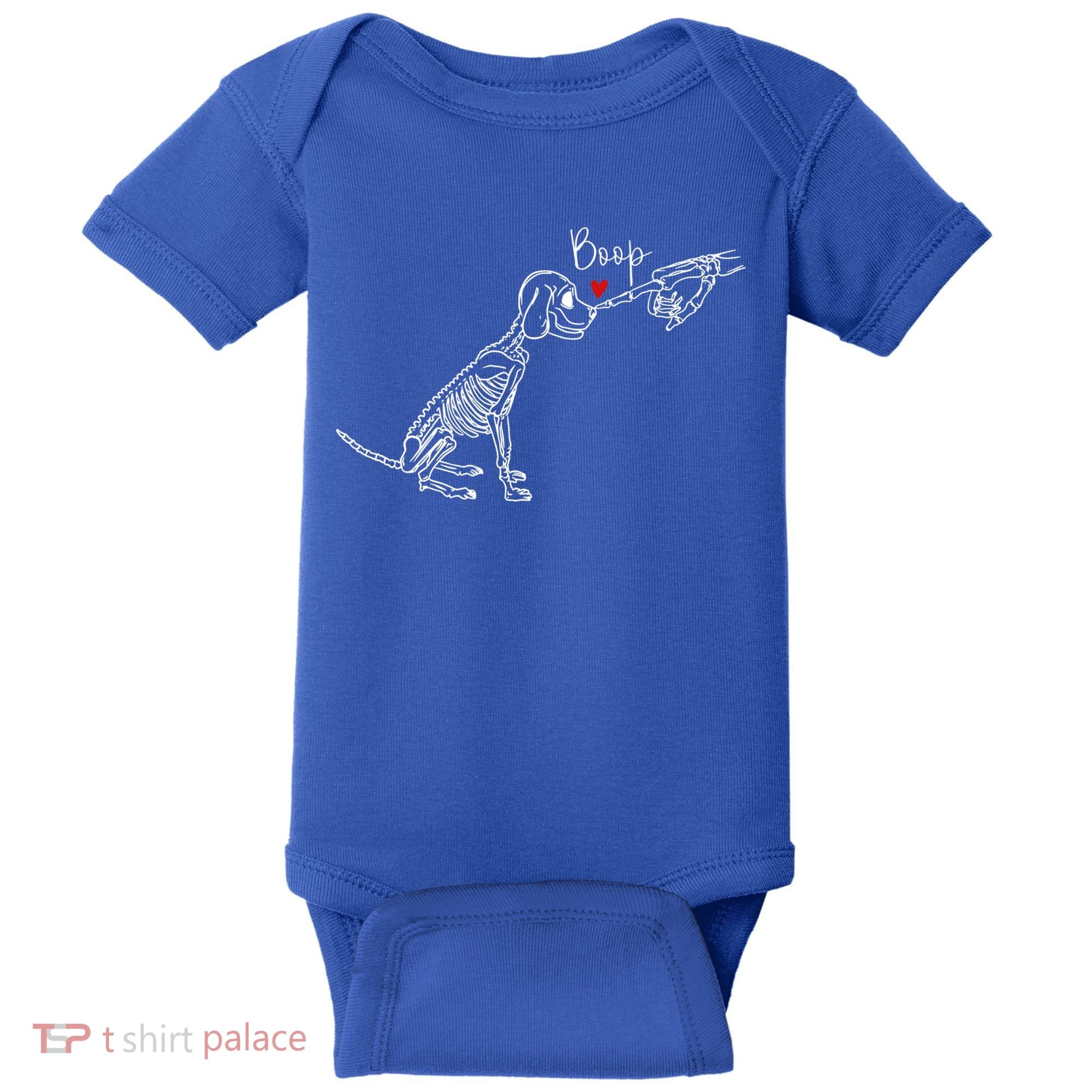 Dog Skeleton Boop Dog Funny Halloween Cool Gift Baby Bodysuit