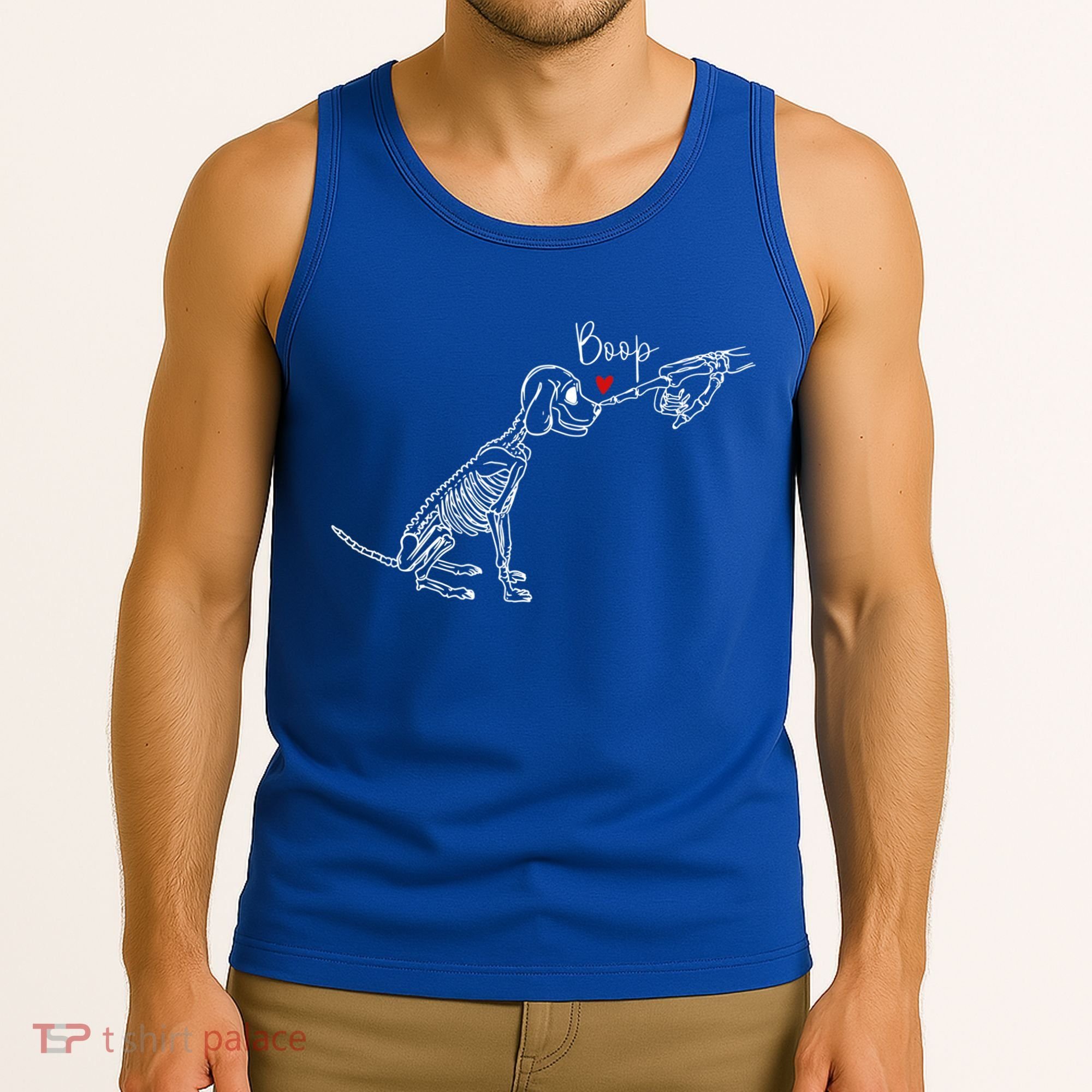 Dog Skeleton Boop Dog Funny Halloween Cool Gift Tank Top