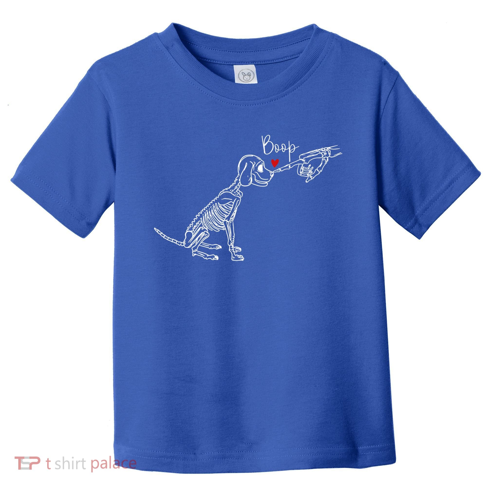 Dog Skeleton Boop Dog Funny Halloween Cool Gift Toddler T-Shirt