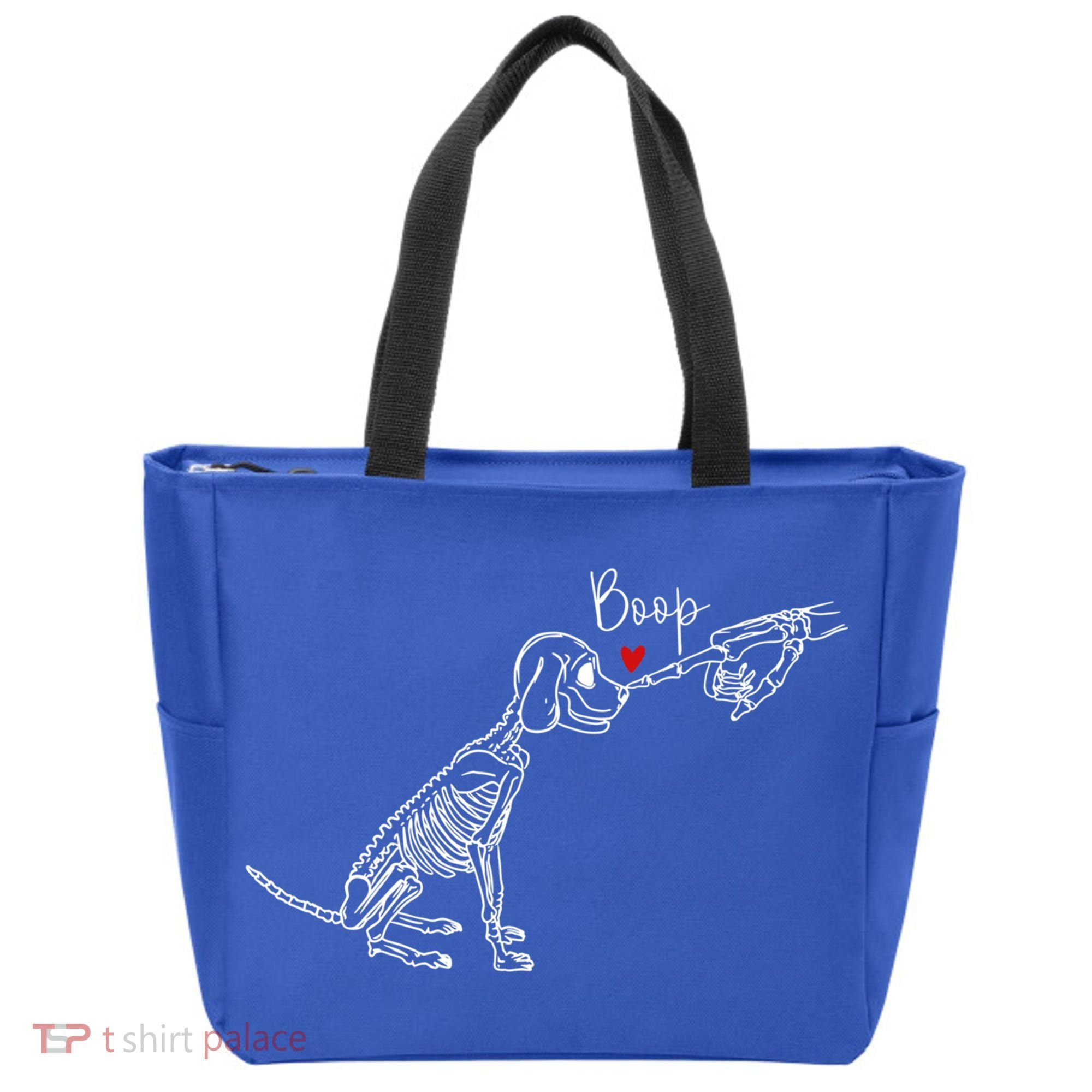 Dog Skeleton Boop Dog Funny Halloween Cool Gift Tote Bag
