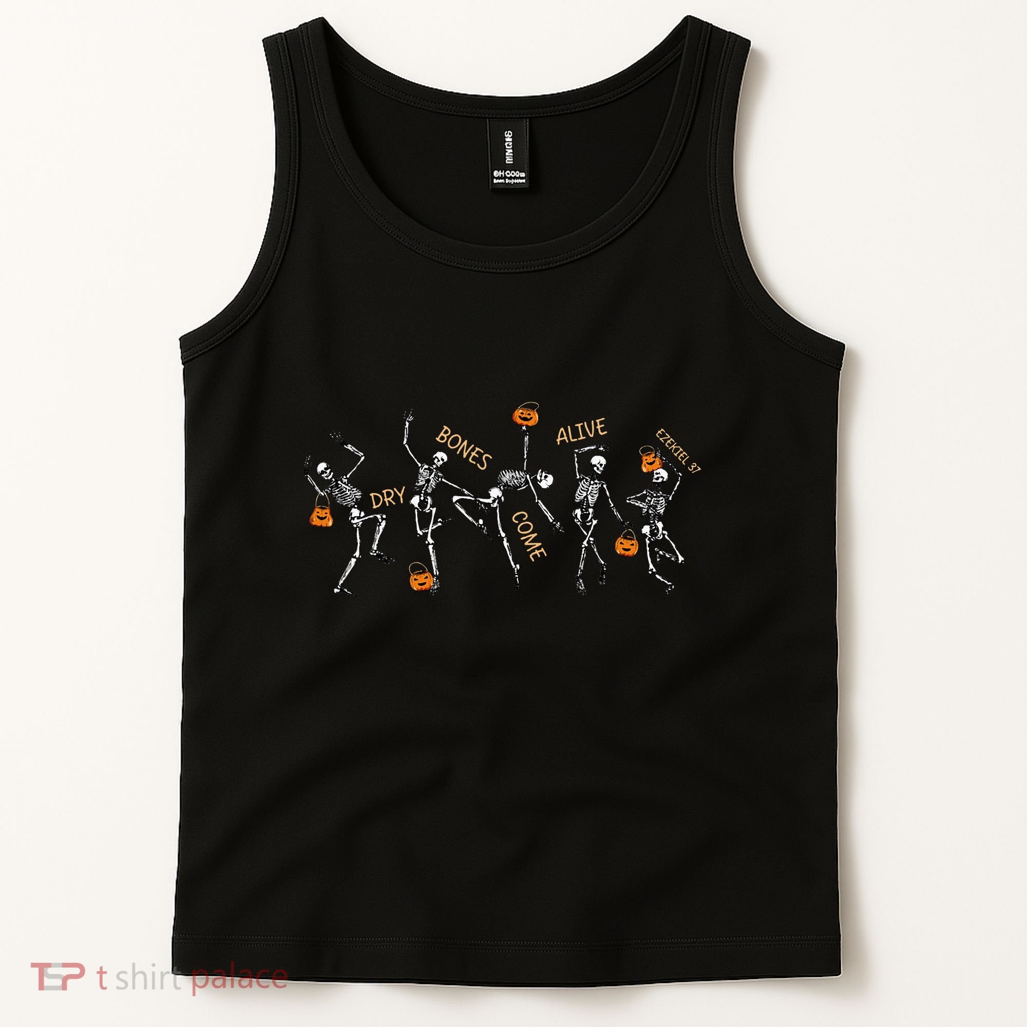 Dancing Skeleton Bible Verse Dry Bones Come Alive Christian Tank Top