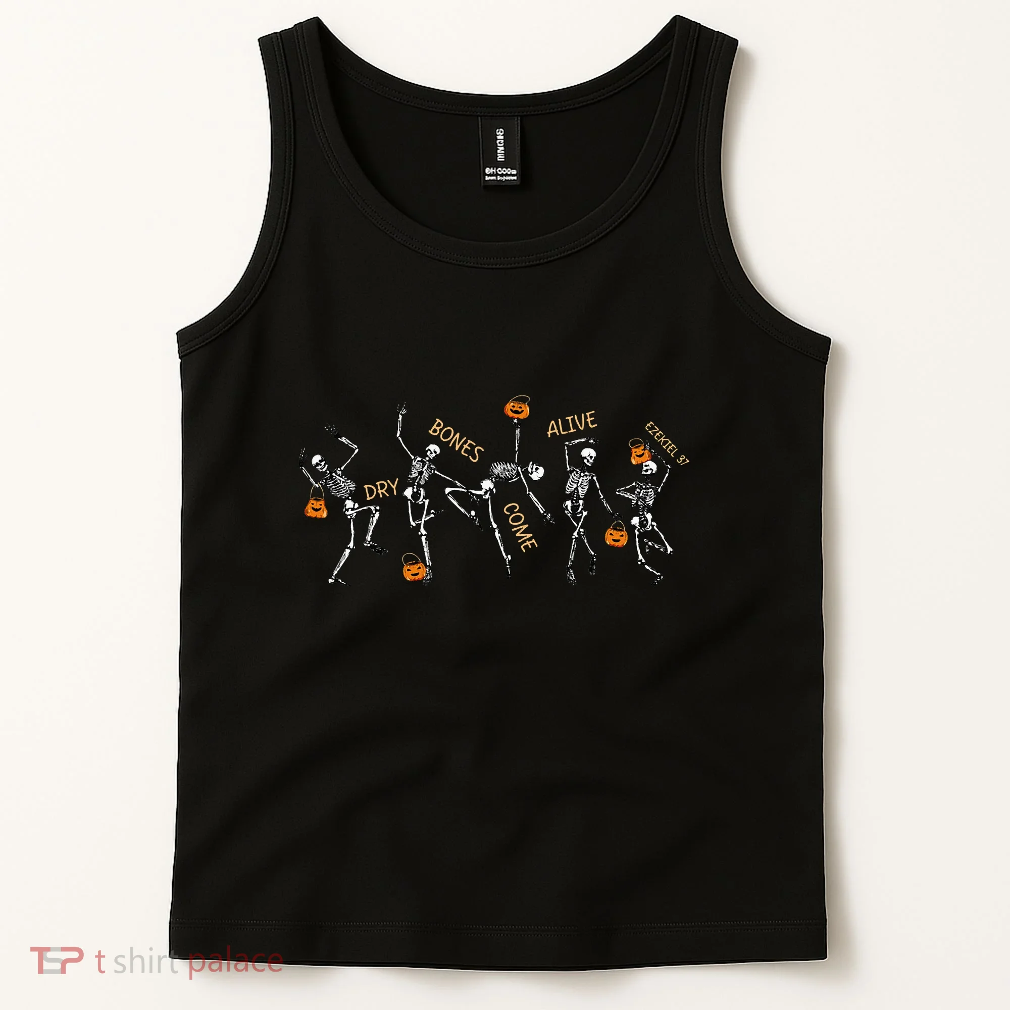 Dancing Skeleton Bible Verse Dry Bones Come Alive Christian Tank Top