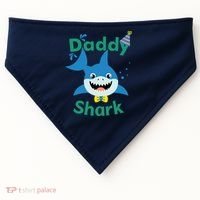 Daddy Shark Birthday Party Matching Family USA-Made Doggie Bandana thumb 0
