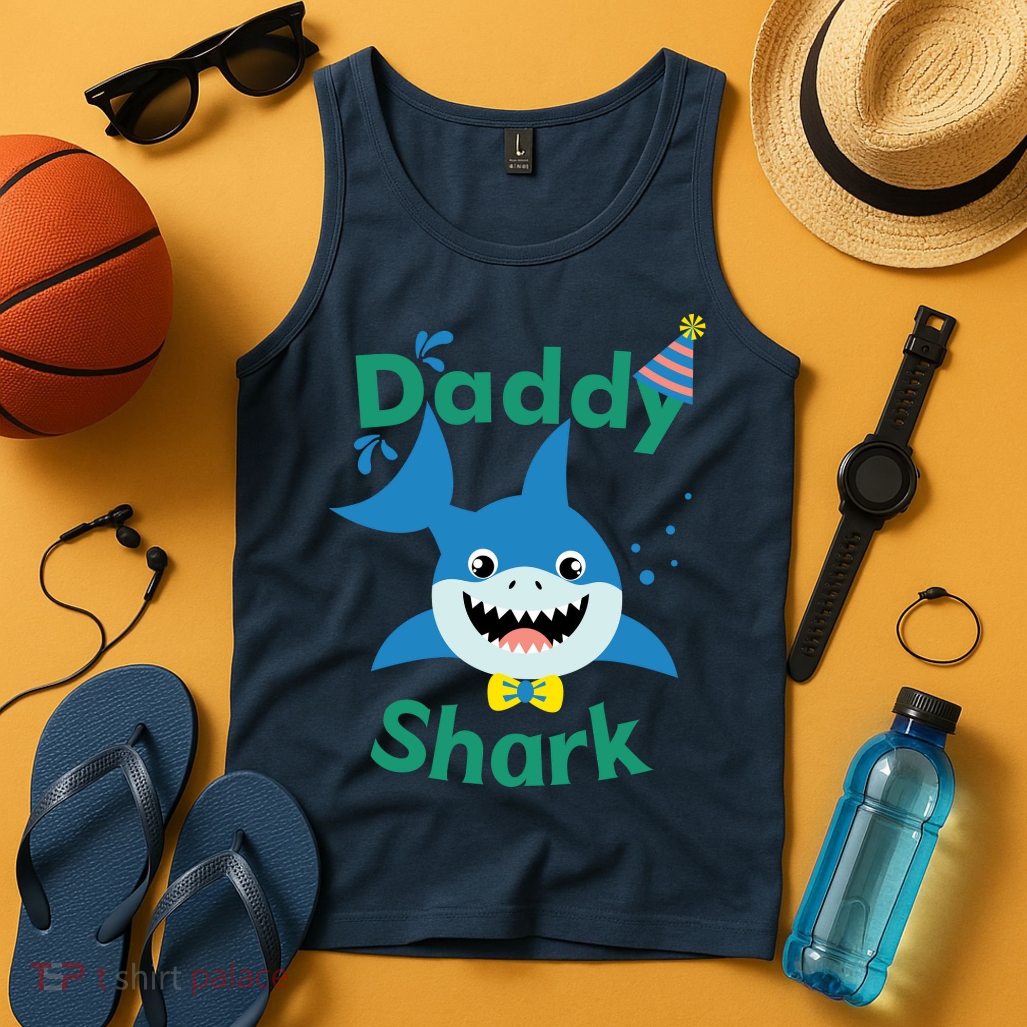Daddy Shark Birthday Party Matching Family Tank Top