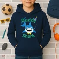 Daddy Shark Birthday Party Matching Family Kids Hoodie thumb 2