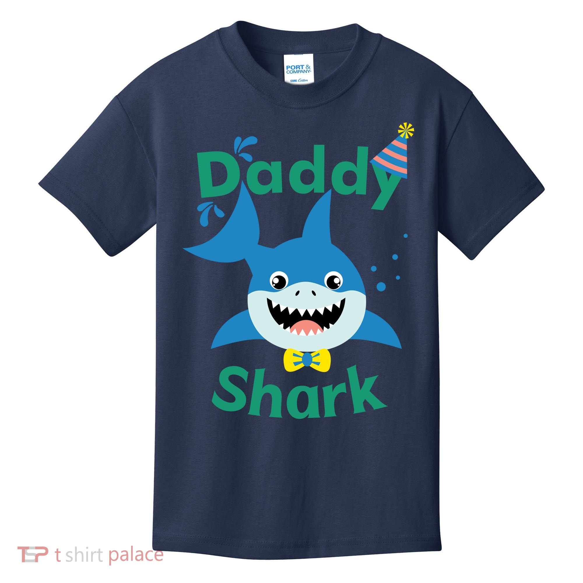 Daddy Shark Birthday Party Matching Family Kids T-Shirt