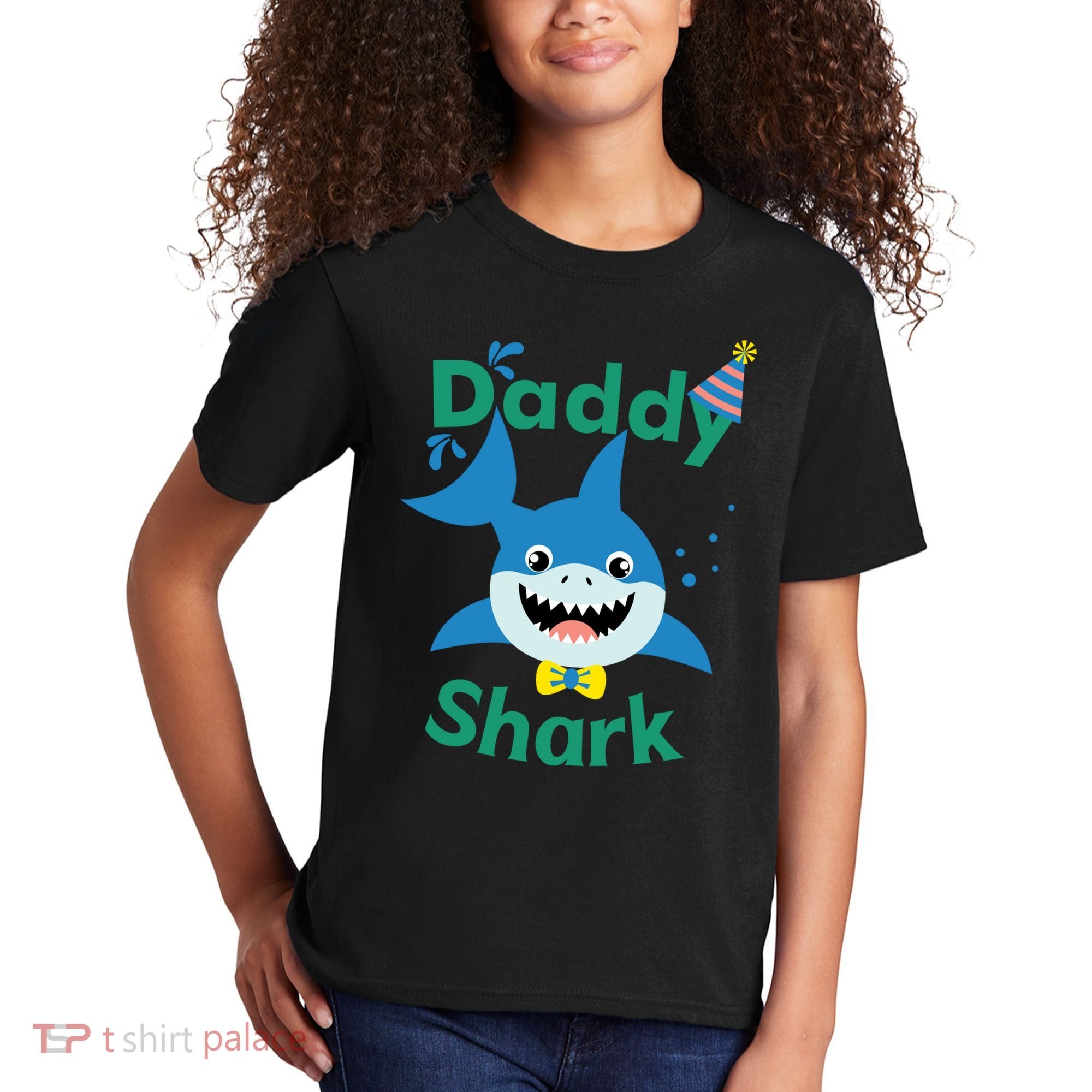 Daddy Shark Birthday Party Matching Family Kids T-Shirt