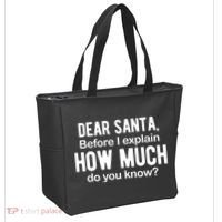 Dear Santa Before I Explain How Much Do You Know Funny Christmas Tote Bag thumb 2