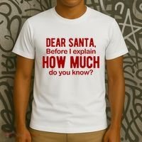 Dear Santa Before I Explain How Much Do You Know Funny Christmas T-Shirt thumb 3