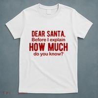 Dear Santa Before I Explain How Much Do You Know Funny Christmas T-Shirt thumb 5