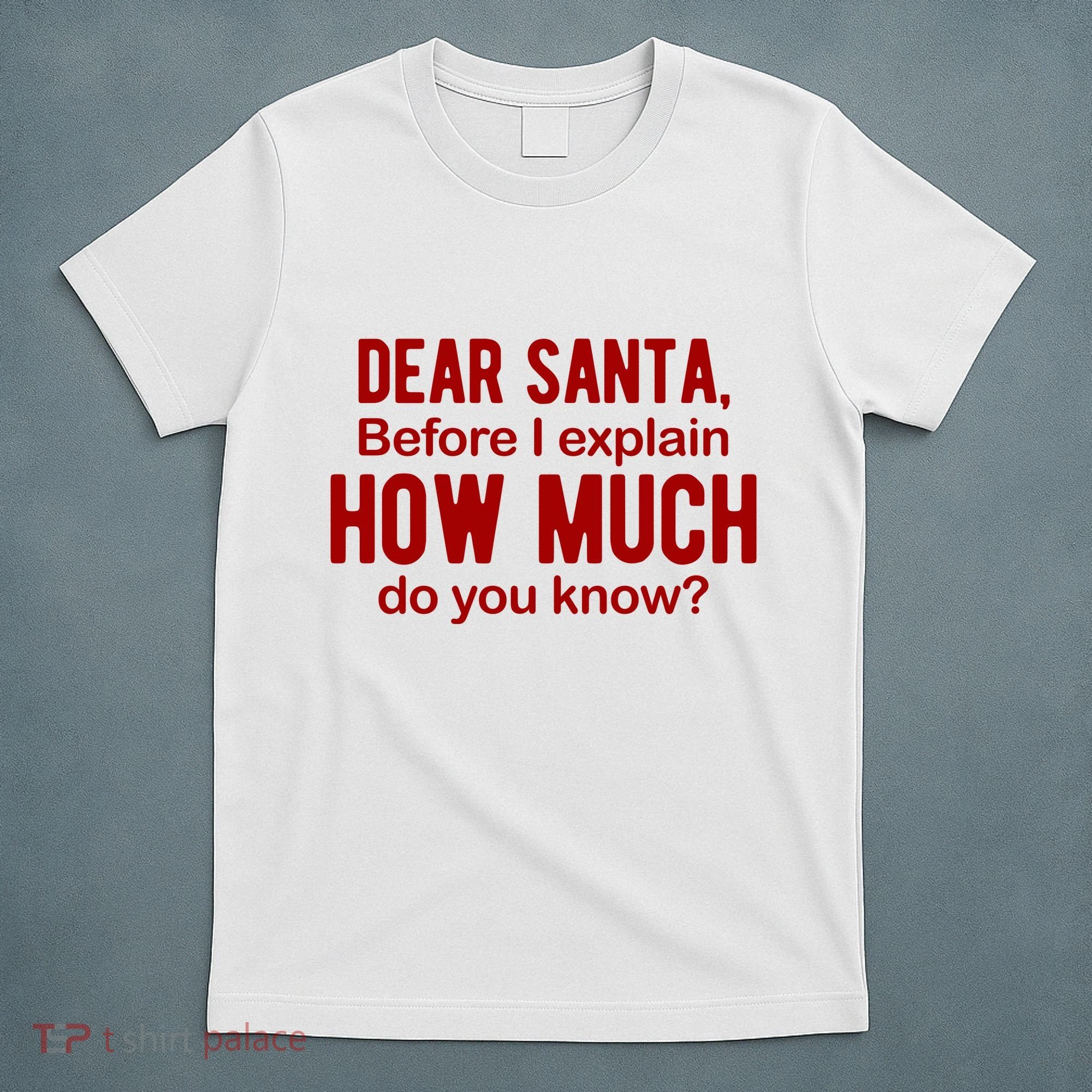 Dear Santa Before I Explain How Much Do You Know Funny Christmas T-Shirt