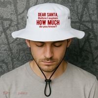 Dear Santa Before I Explain How Much Do You Know Funny Christmas Bucket Hat thumb 2