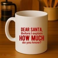 Dear Santa Before I Explain How Much Do You Know Funny Christmas Coffee Mug thumb 4