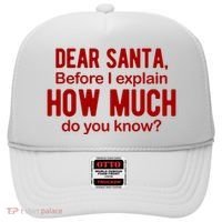 Dear Santa Before I Explain How Much Do You Know Funny Christmas Hat thumb 0