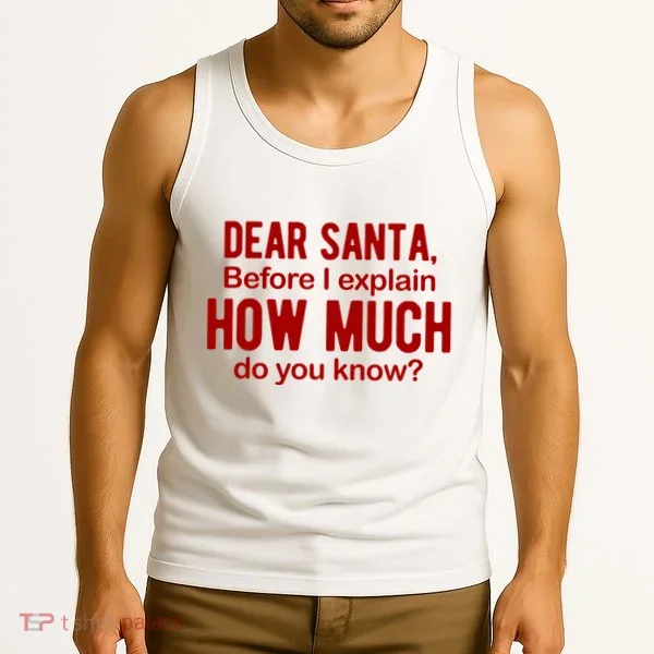 Dear Santa Before I Explain How Much Do You Know Funny Christmas Tank Top