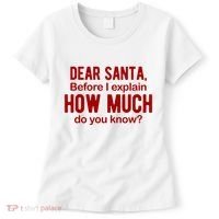 Dear Santa Before I Explain How Much Do You Know Funny Christmas Women's T-Shirt thumb 0