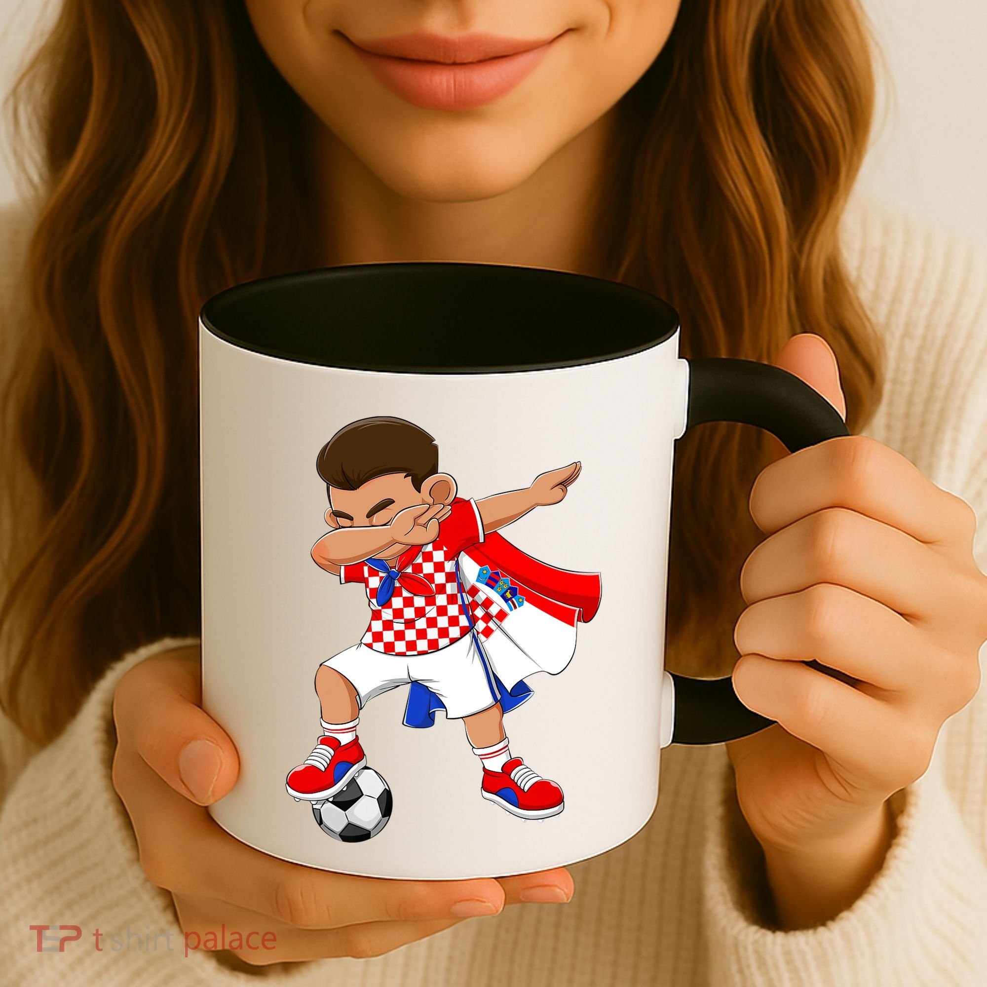 Dabbing Soccer Boy Croatia Football Flag Coffee Mug
